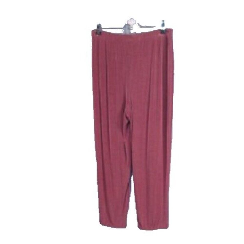 CITIKNITS Warm Brown Slinky Travel Knit Pants Womens LP Large Petite 29x27 QVC
